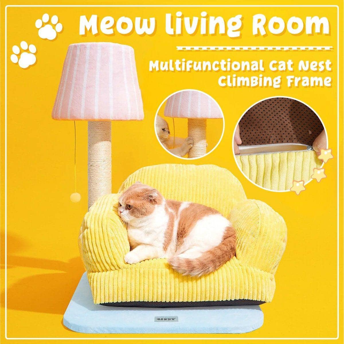 Multifunctional Cat Lounge Sofa with Sisal Scratch Post - view 3