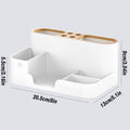 Multifunctional Desktop Organiser with Pen Holders - White - view 3