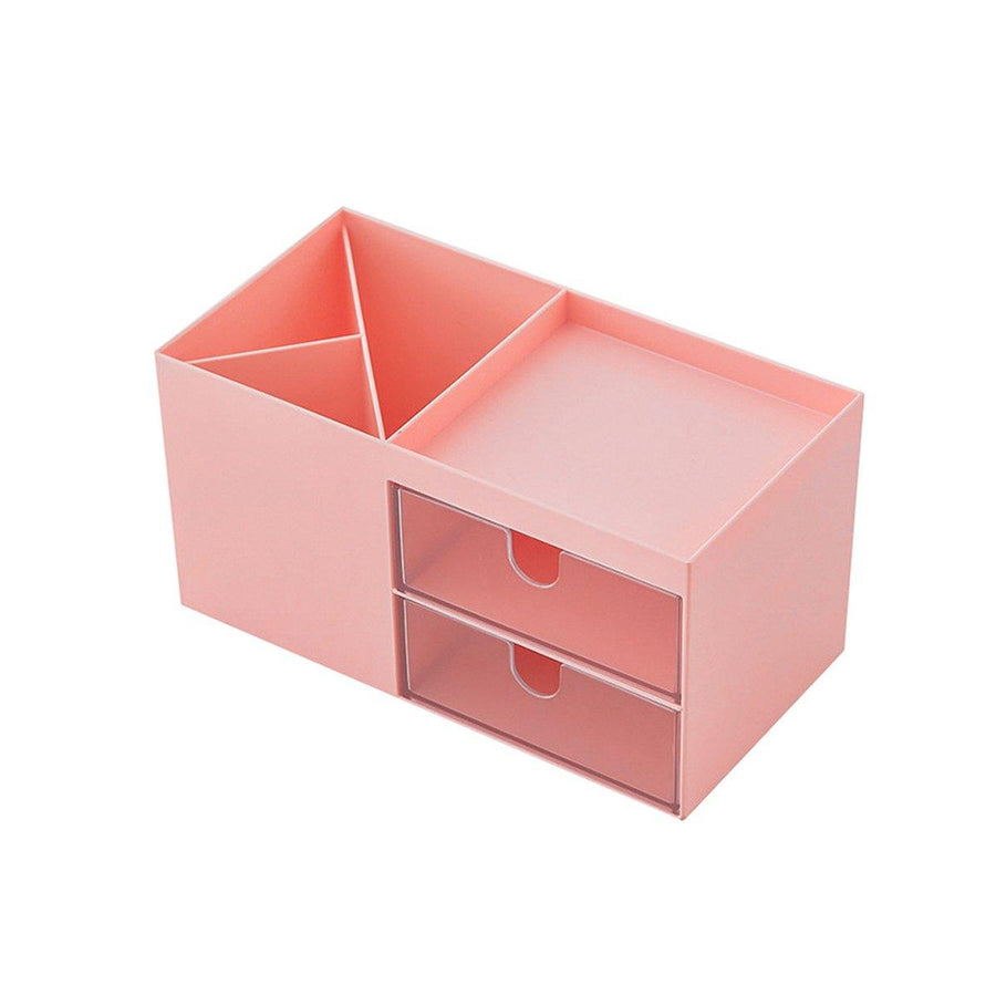Multifunctional Desktop Organiser with Storage Drawers - Pink