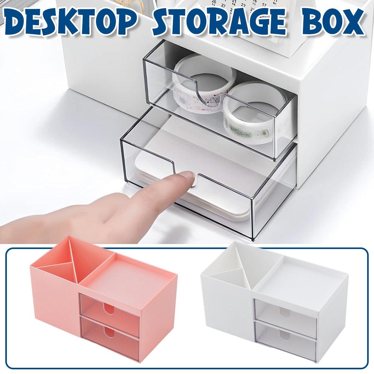 Multifunctional Desktop Organiser with Storage Drawers - Pink - view 2