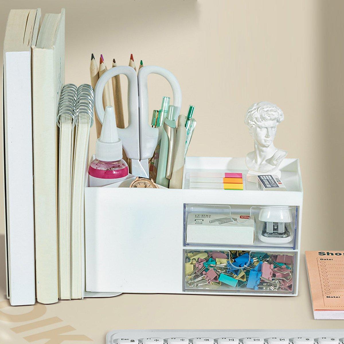 Multifunctional Desktop Organiser with Storage Drawers - Pink - view 5