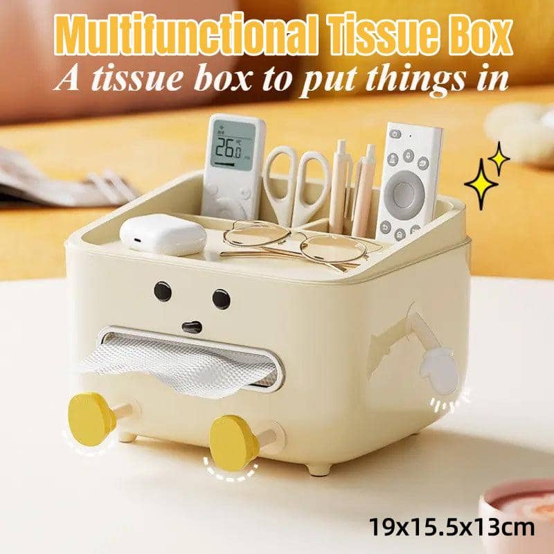 Multifunctional Desktop Tissue Box Organiser for Household Use