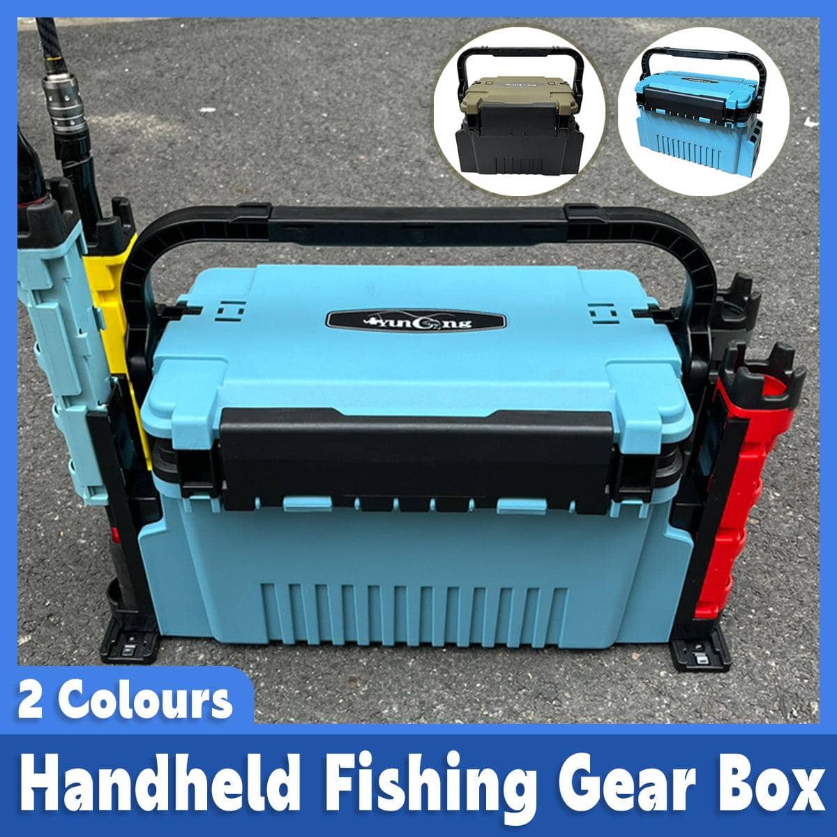 Multifunctional Fishing Tackle Box Portable Gear Storage Case with Compartments - Blue - view 2