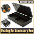 Multifunctional Fishing Tackle Storage Box Organiser Case, Black