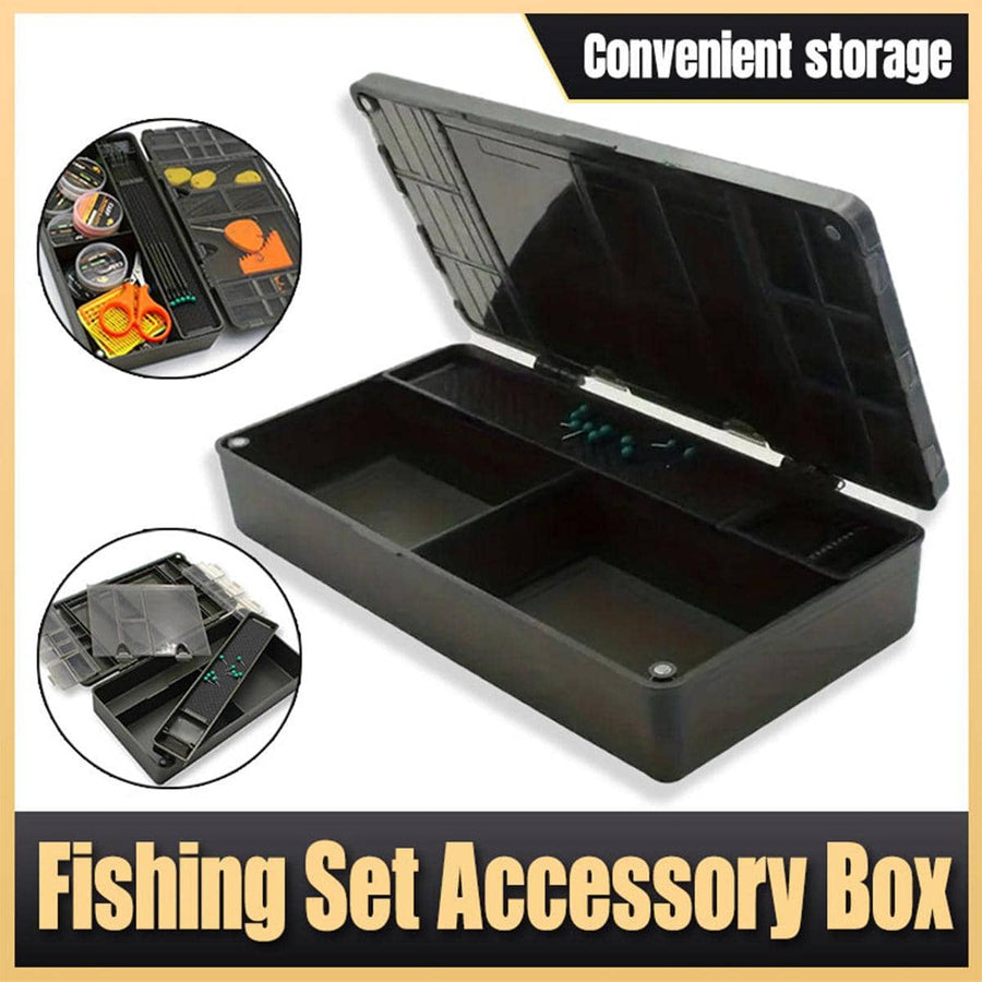Multifunctional Fishing Tackle Storage Box Organiser Case, Black