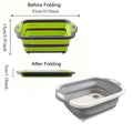 Multifunctional Foldable Plastic Sink Cutting Board and Draining Basket - Green - view 4
