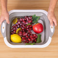 Multifunctional Foldable Plastic Sink Cutting Board and Draining Basket - Green - view 6