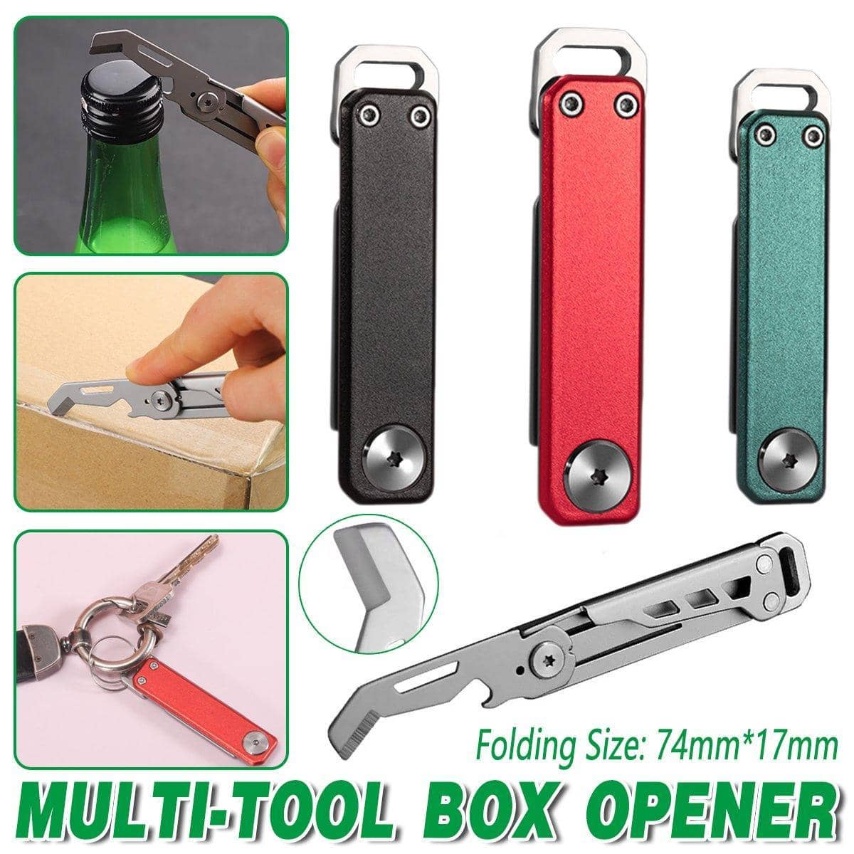 Multifunctional Folding Knife Case Opener EDC Tool Kit - Black - view 2