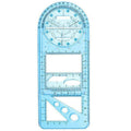 Multifunctional Geometric Drawing Ruler for Students - Blue, Primary School (14 Shapes)