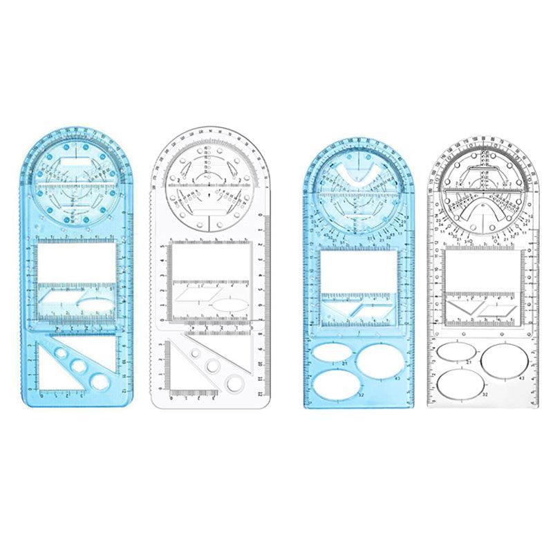 Multifunctional Geometric Drawing Ruler for Students - Blue, Primary School (14 Shapes) - view 3