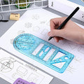 Multifunctional Geometric Drawing Ruler for Students - Blue, Primary School (14 Shapes) - view 5