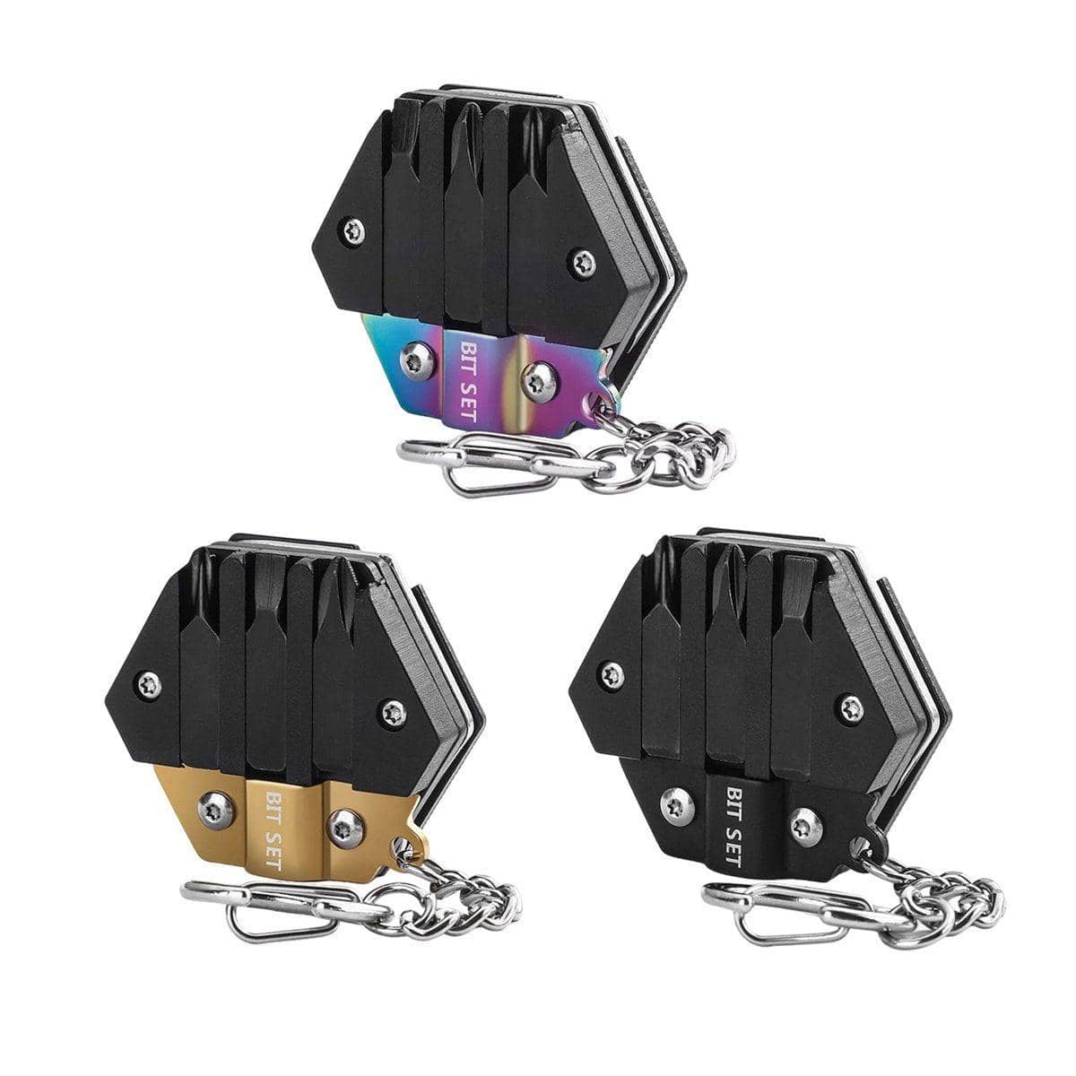 Multifunctional Hexagon Folding Pocket Tool with Knife - Gold - view 3