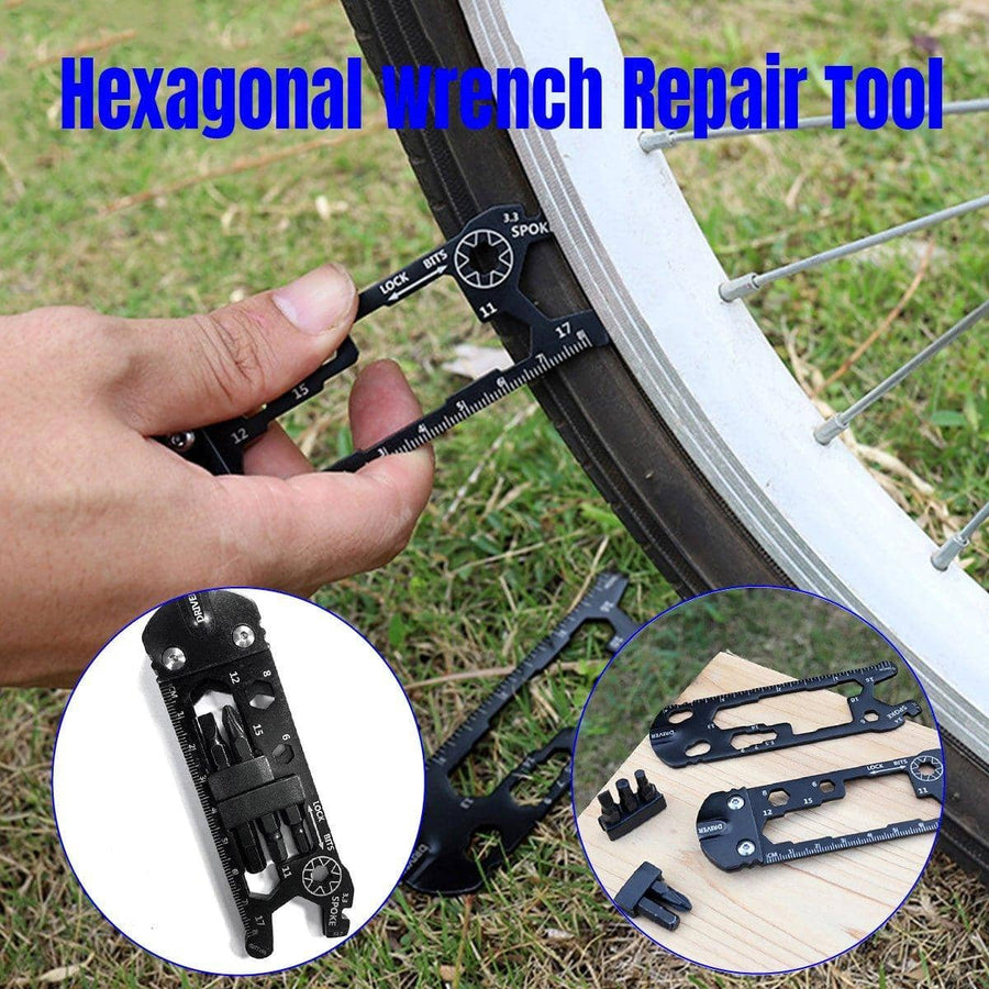 Multifunctional Hexagonal Spanner Bike Repair Tool Kit, Portable Foldable