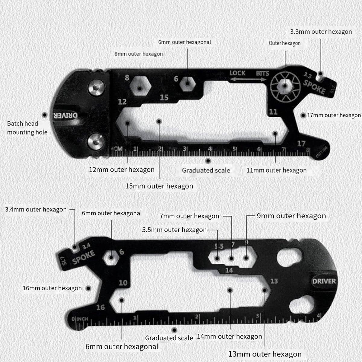 Multifunctional Hexagonal Spanner Bike Repair Tool Kit, Portable Foldable - view 4