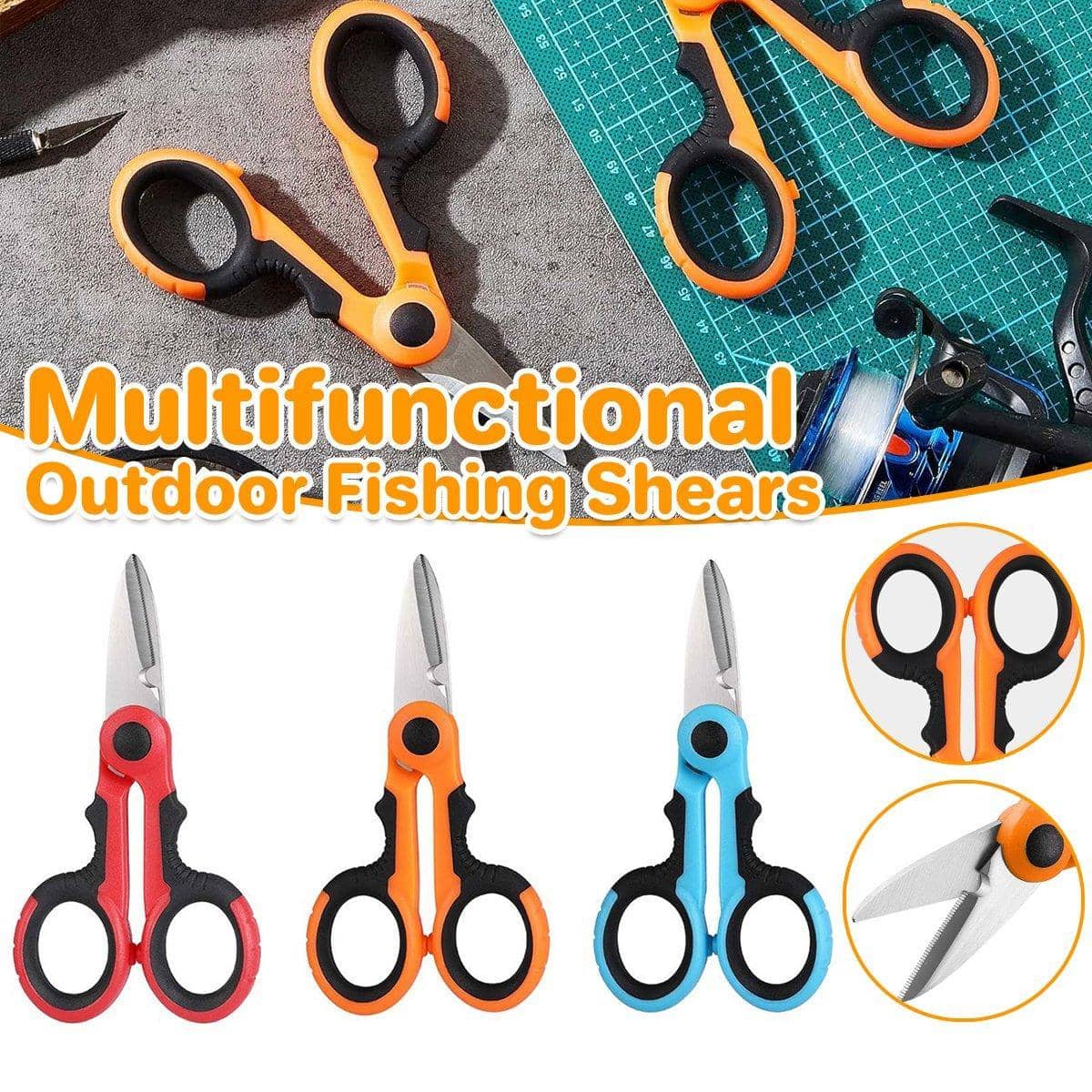 Multifunctional Serrated Fishing Scissors - Orange - view 2