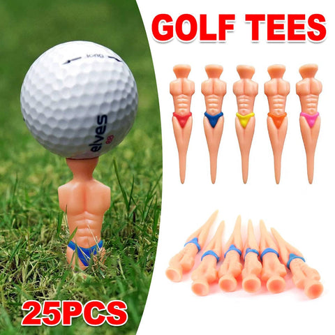 Muscle Figure Golf Tees, Pack of 25 - Assorted Bright Colours