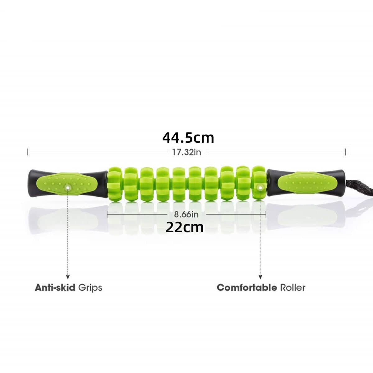 Muscle Roller Stick Full Body Massage Tool for Home and Gym - Green - view 4