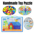 Mushroom Nail Puzzle Set - 296 Pieces, 29cm Pegboard
