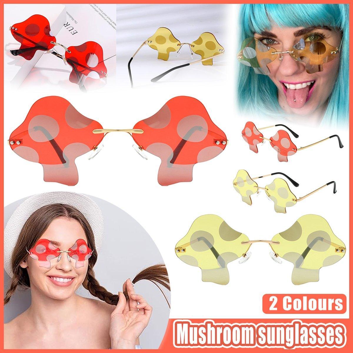 Mushroom Shape Sunglasses with UV Protection - Red Lens - view 2