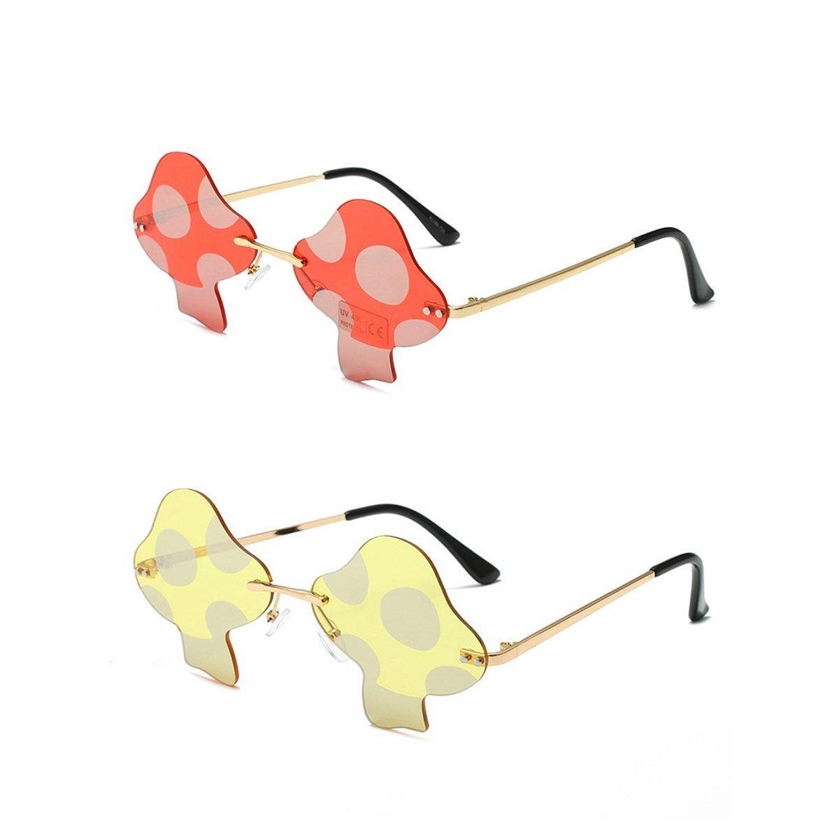Mushroom Shape Sunglasses with UV Protection - Red Lens - view 3