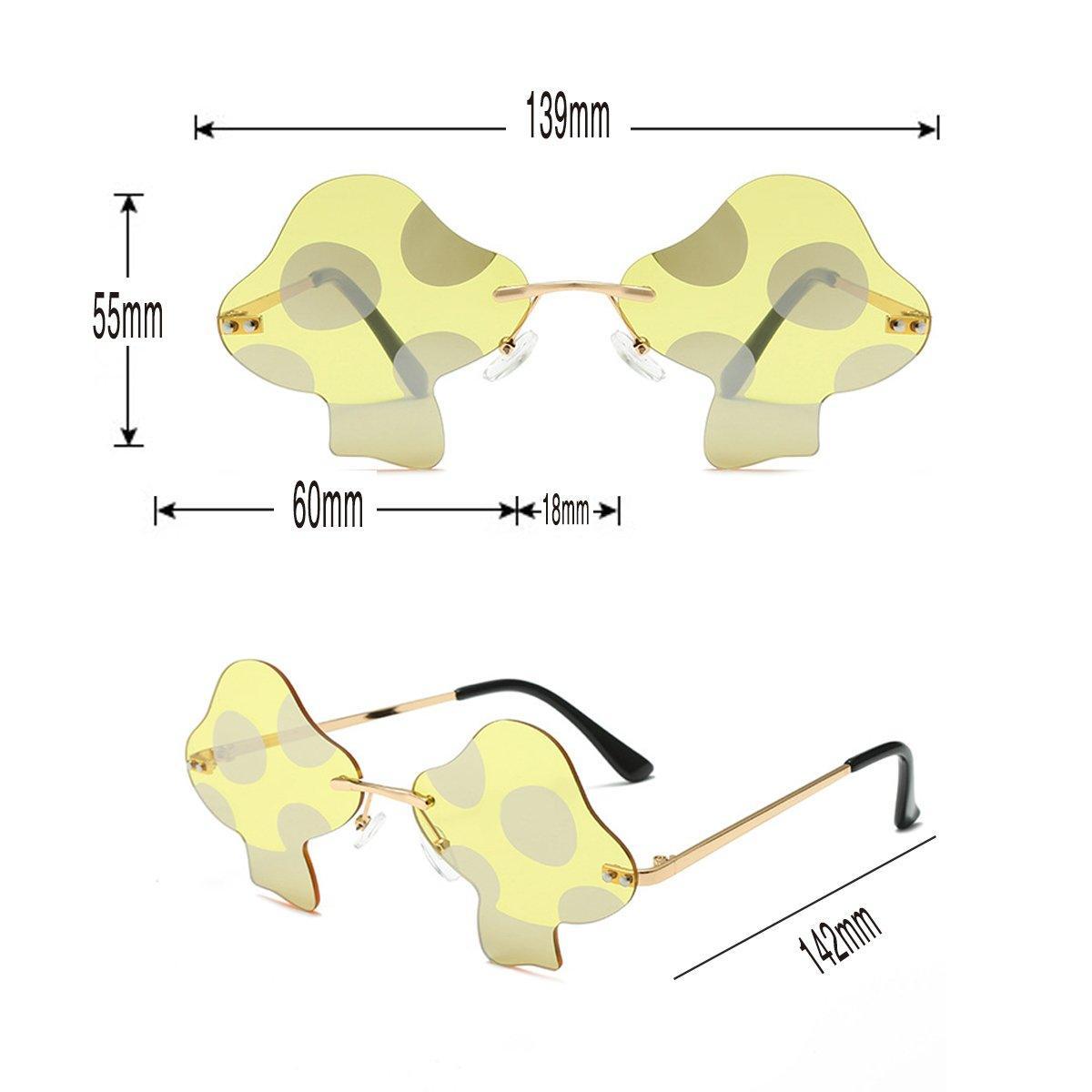 Mushroom Shape Sunglasses with UV Protection - Red Lens - view 4