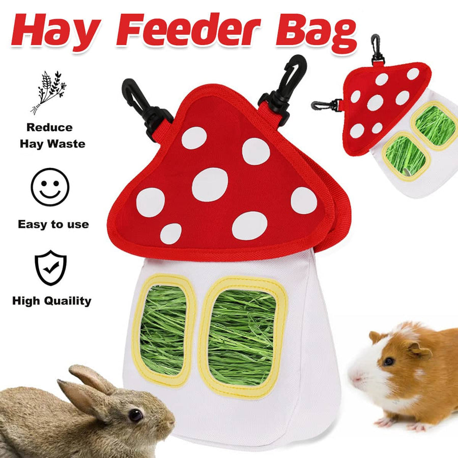 Mushroom Shaped Hay Feeder Bag for Rabbits, Guinea Pigs and Hamsters