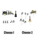 Music Themed Cake Topper Set, 8 Pieces - Drum Kit, Guitar and Music Notes - view 4