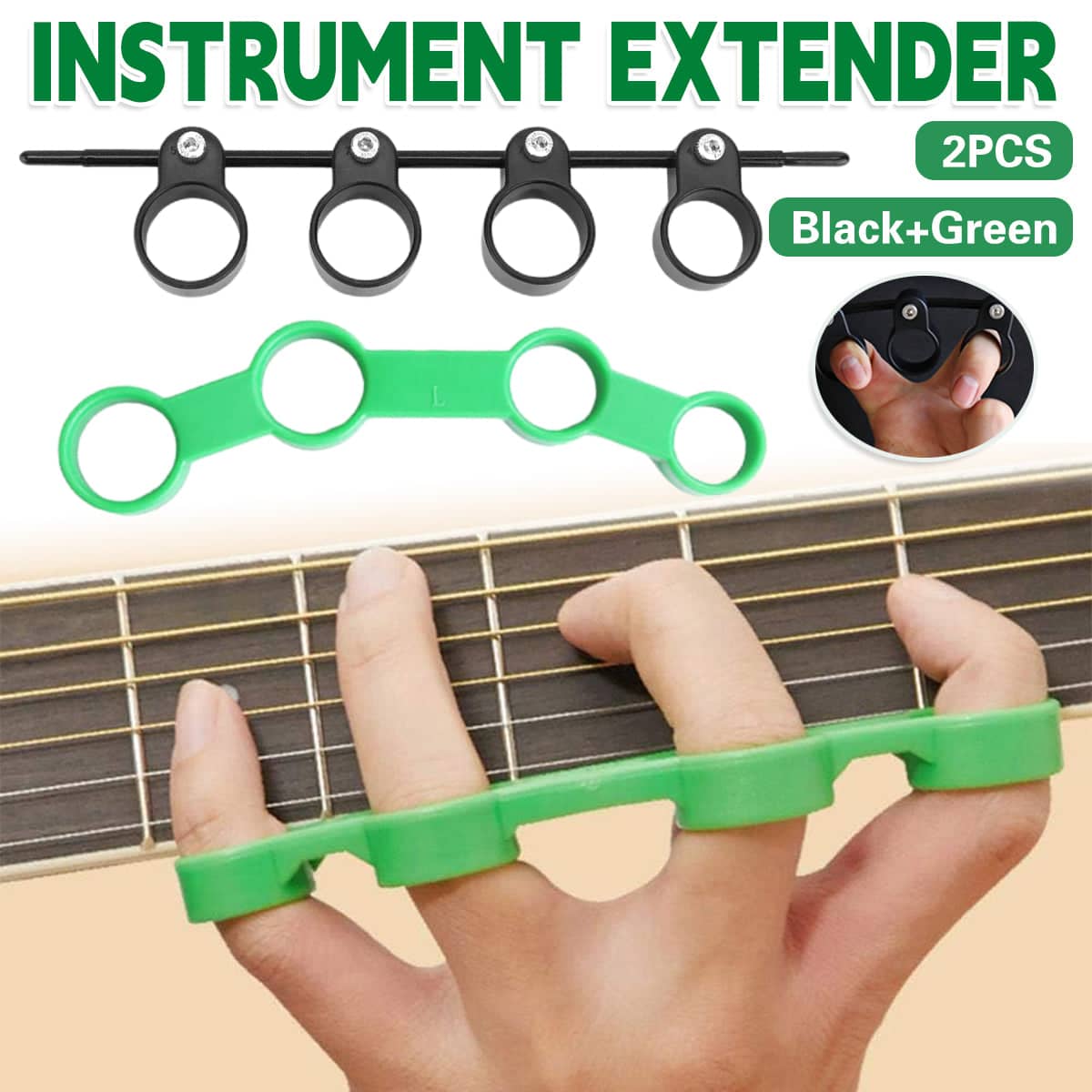 Musical Instrument Finger Expander Set for Guitar and Piano Training - Pack of 2