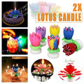 Musical Lotus Birthday Cake Candle, Rotating Flower, Pack of 2 - Multicolour - view 2