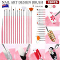 Nail Art Brushes and Dotting Tools, Set of 15 - Pink - view 2