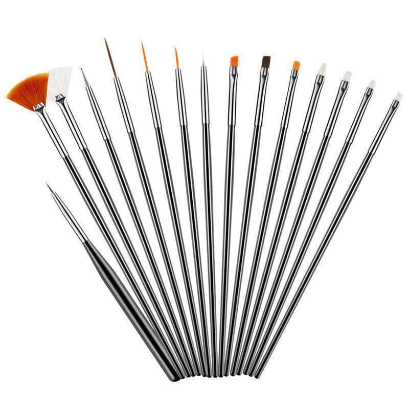 Nail Art Brushes and Dotting Tools, Set of 15 - Pink - view 3