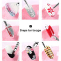 Nail Art Brushes and Dotting Tools, Set of 15 - Pink - view 4