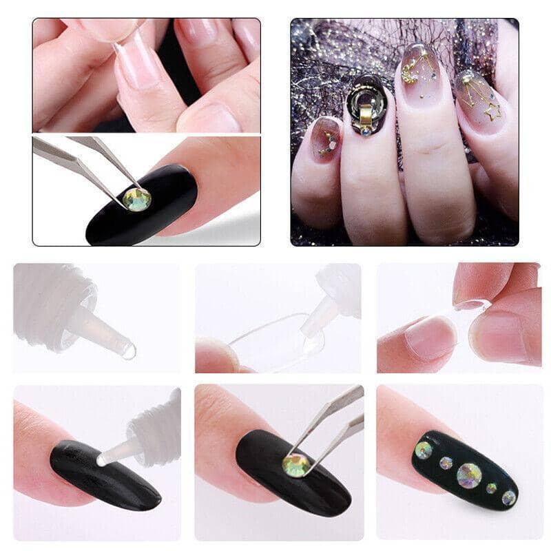 Nail Art Glue for Acrylic and UV Gel Nails, 3 g Bottles, Pack of 10 - view 3