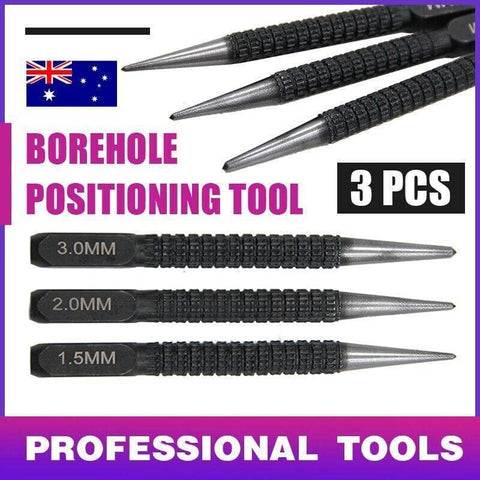 Nail Centre Punch Set for Wood and Metal, Round Head, Pack of 3