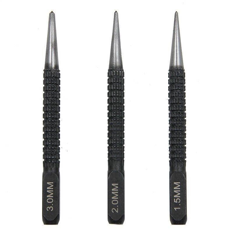 Nail Centre Punch Set for Wood and Metal, Round Head, Pack of 3 - view 2