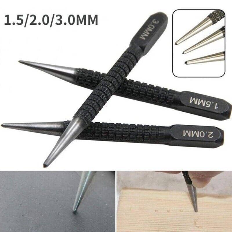 Nail Centre Punch Set for Wood and Metal, Round Head, Pack of 3 - view 3