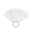 Nail Colour Display Fan with Iron Ring and 50 Oval Practice Tips - Clear