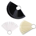Nail Colour Display Fan with Iron Ring and 50 Oval Practice Tips - Clear - view 3