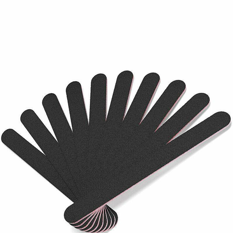 Nail Files 100/180 Grit for Manicure and Pedicure - Pack of 10