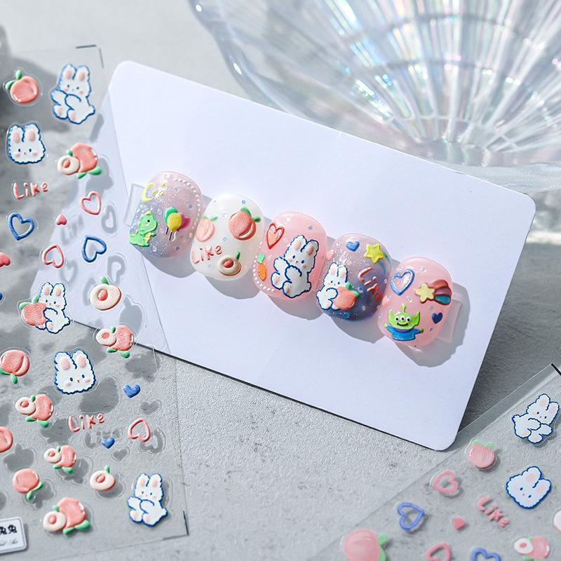 Nail Stickers for DIY Nail Art - Bunnies, Bears, Cherries and Bows - view 4