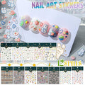 Nail Stickers for DIY Nail Art - Pink and Orange Tulips with Heart Scenes - view 2