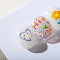 Nail Stickers for DIY Nail Art - Pink and Orange Tulips with Heart Scenes - view 5