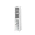 Narrow Bathroom Storage Cabinet, Waterproof PVC - Scroll Model, 80 x 17 x 15cm