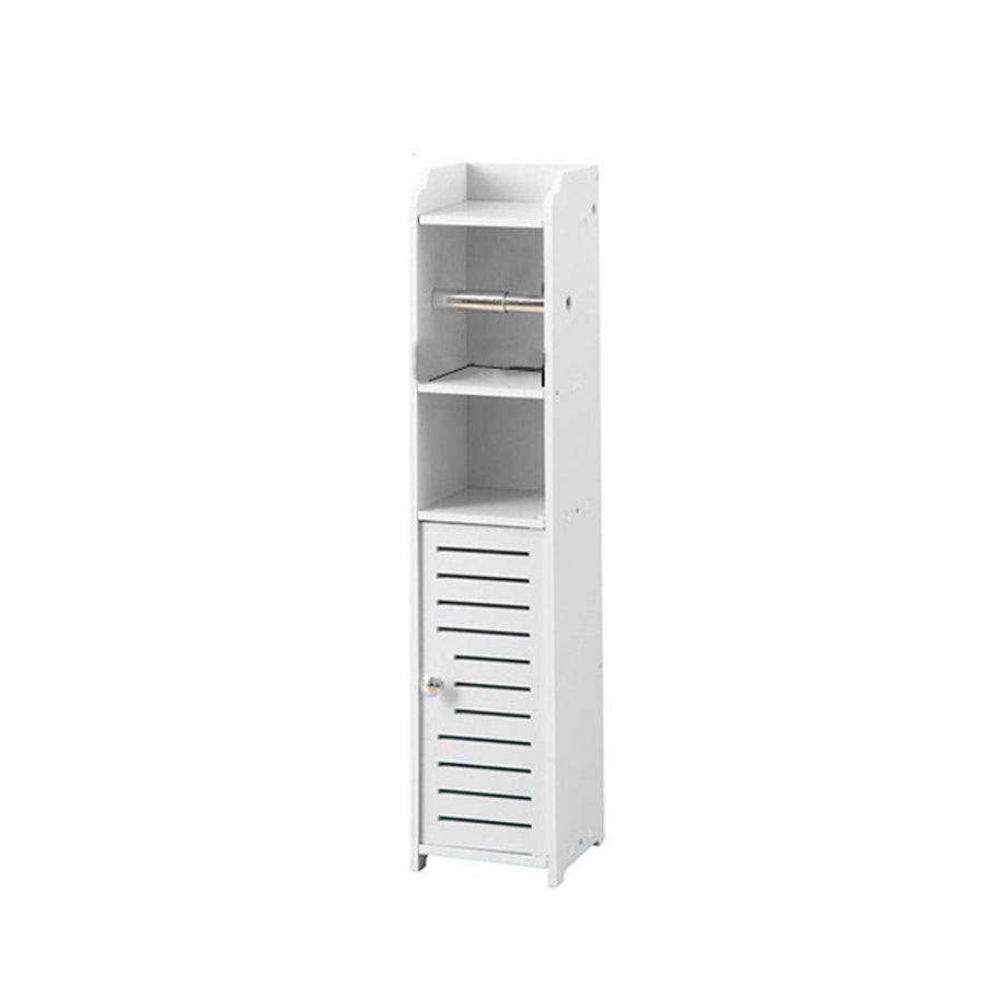 Narrow Bathroom Storage Cabinet, Waterproof PVC - Scroll Model, 80 x 17 x 15cm
