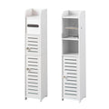 Narrow Bathroom Storage Cabinet, Waterproof PVC - Scroll Model, 80 x 17 x 15cm - view 3
