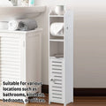 Narrow Bathroom Storage Cabinet, Waterproof PVC - Scroll Model, 80 x 17 x 15cm - view 5