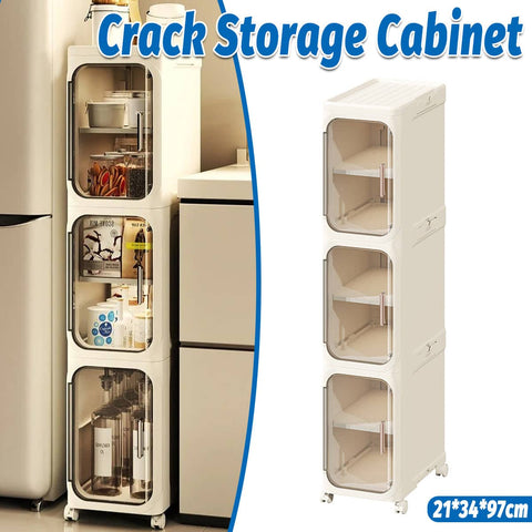 Narrow Gap Multi-Layer Storage Cabinet with Wheels for Kitchen and Bathroom