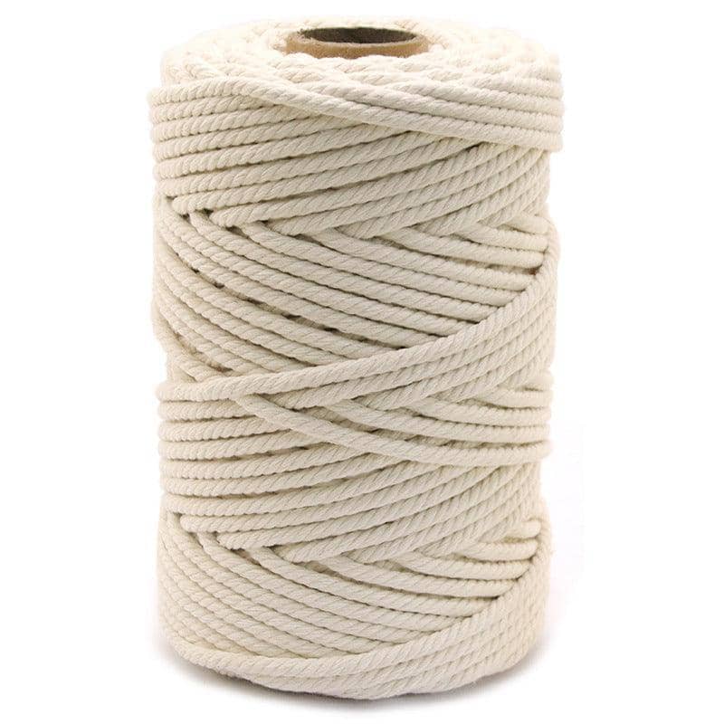 Natural Beige Cotton Macrame Rope 4 mm x 100 m Twisted Cord for Craft and Cooking - view 3