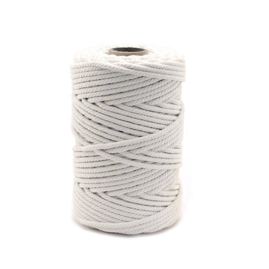 Natural Cotton Macrame Rope for DIY Crafts - 6mm x 100m