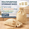 Natural Jute Burlap Drawstring Bags, 50 Pack - 18 x 13 cm - view 2